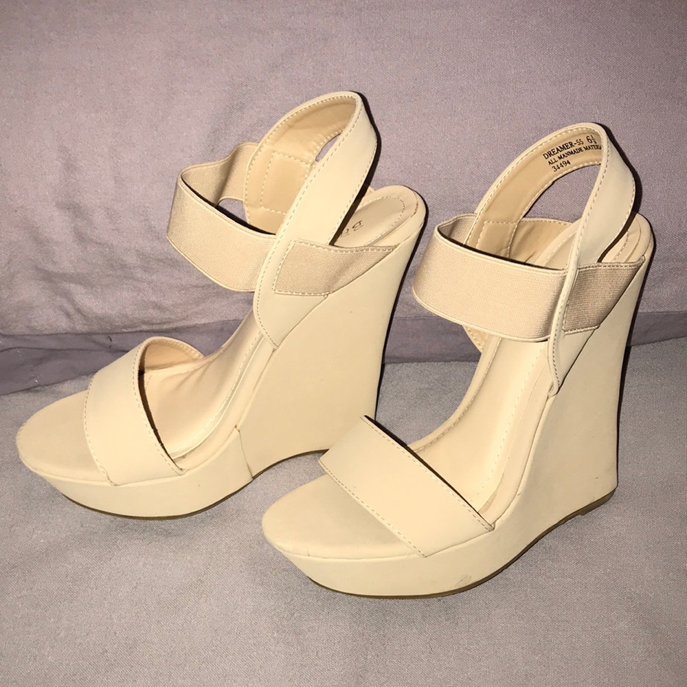 BAMBOO NUDE WEDGES